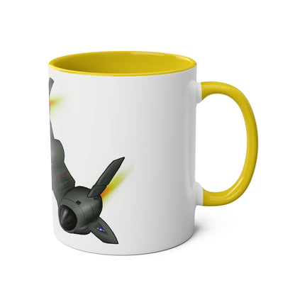 SR71 Blackbird USAF Two-Tone Coffee Mugs, 11oz - Funky Aviation