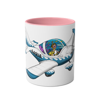 EV97 Eurostar Aqua Club Two-Tone Coffee Mugs, 11oz - Funky Aviation