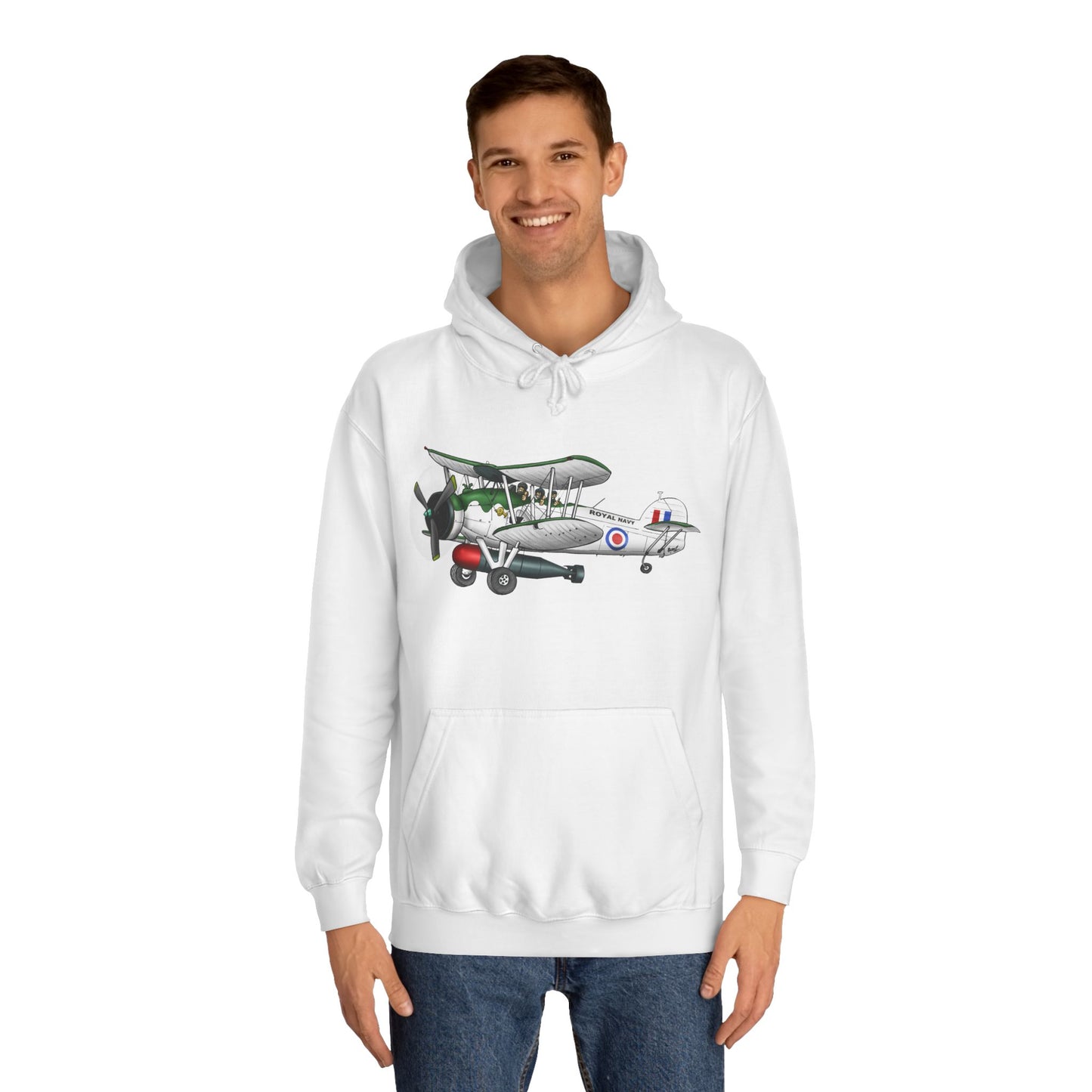 Navy Swordfish historic Aircraft Unisex College Hoodie - Funky Aviation