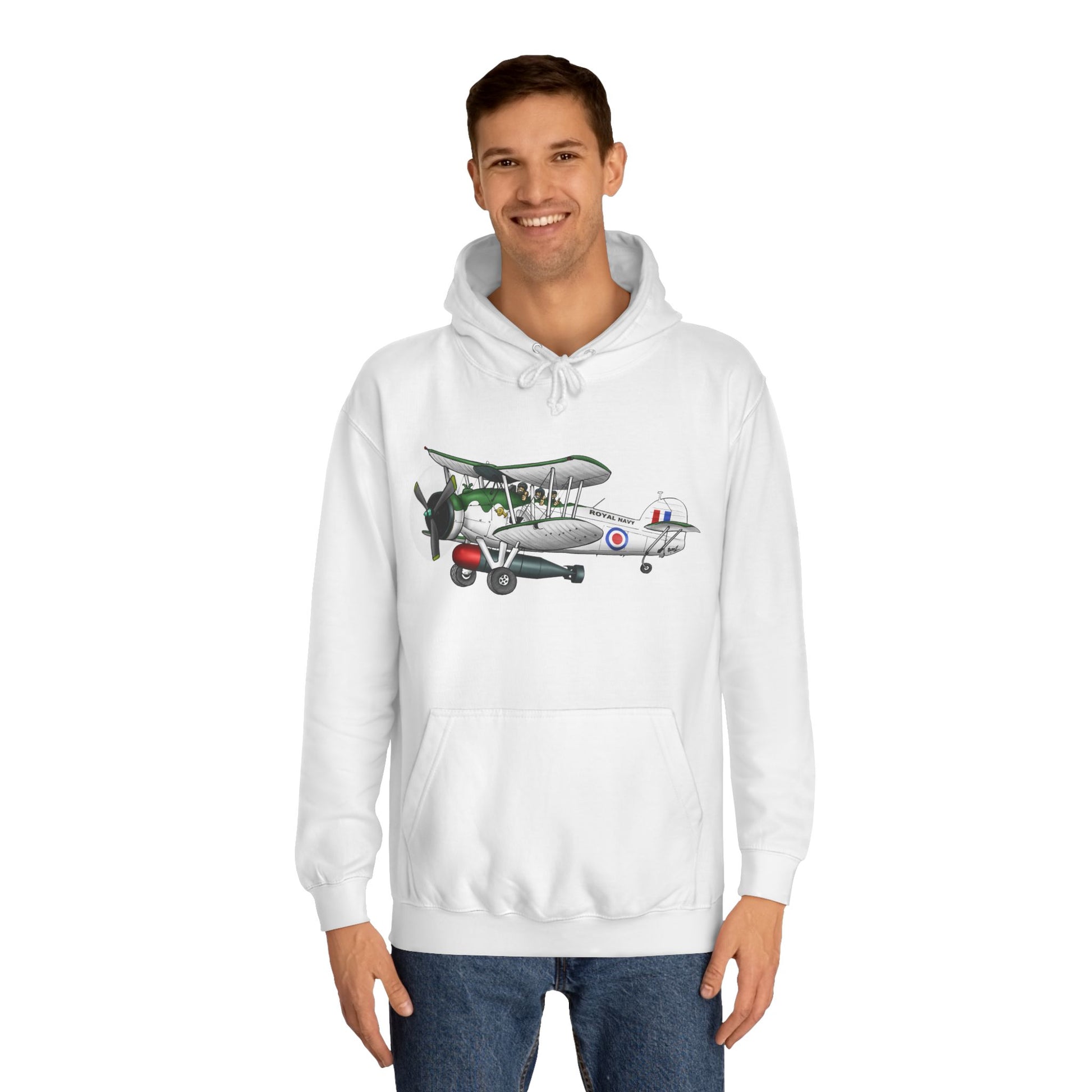 Navy Swordfish historic Aircraft Unisex College Hoodie - Funky Aviation