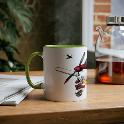PA28 Team Low Wing Two-Tone Coffee Mugs, 11oz - Funky Aviation