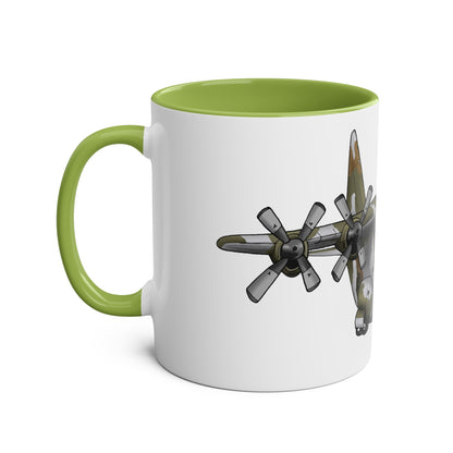 The Hercules Transport Aircraft Two-Tone Coffee Mugs, 11oz - Funky Aviation