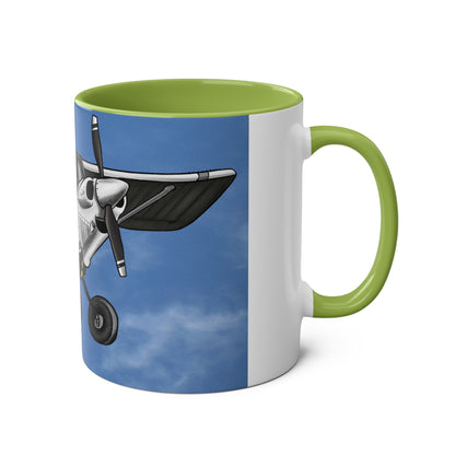 Super Cub STOL Design Two-Tone Coffee Mugs, 11oz - Funky Aviation