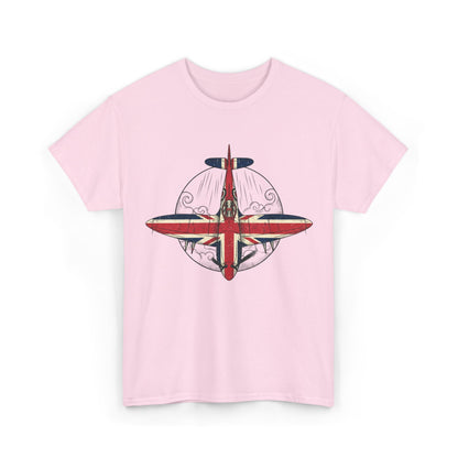 Vintage British Spitfire T-Shirt — Union Jack Warplane Graphic Tee