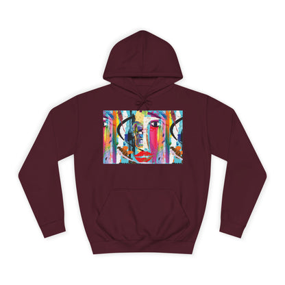 Abstract Colorful Face Hoodie — Vibrant Pop Art Graphic Pullover