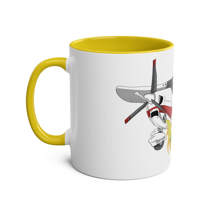 Cessna Bird Fryer Two-Tone Coffee Mugs, 11oz - Funky Aviation