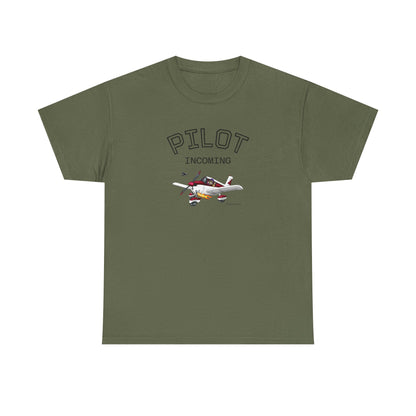 Pilot Incoming T-Shirt – Vintage Airplane Graphic Tee for Aviators & Flight Enthusiasts