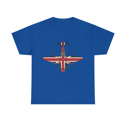Vintage British Spitfire T-Shirt — Union Jack Warplane Graphic Tee