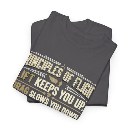 Pilot Instructor T‑Shirt — “Principles of Flight” Aviation Gift