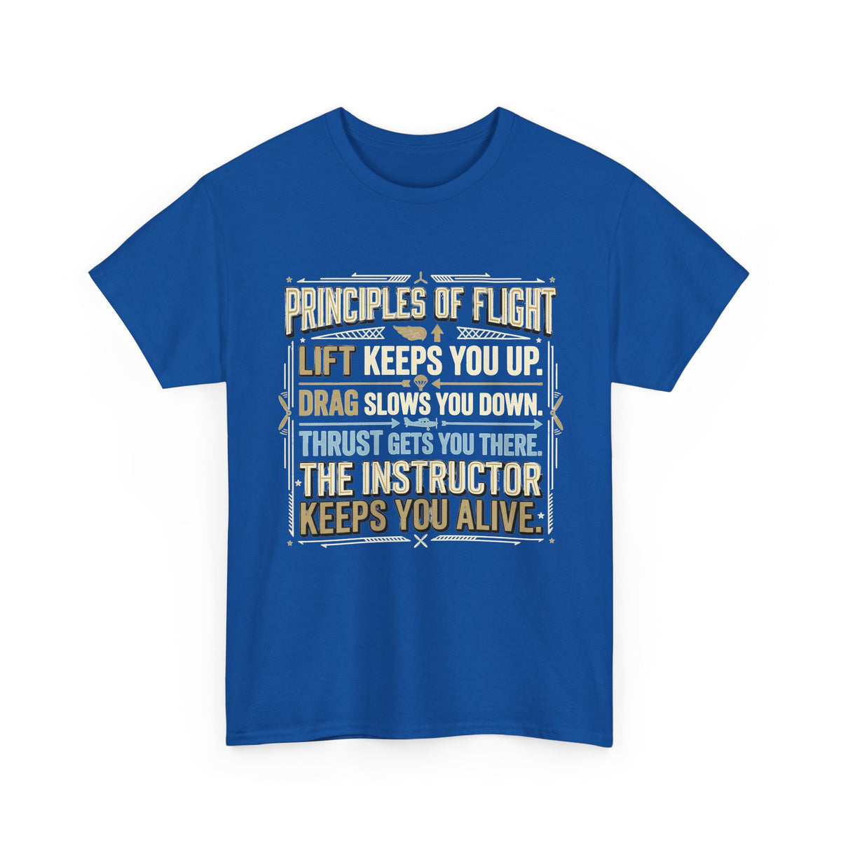 Pilot Instructor T‑Shirt — “Principles of Flight” Aviation Gift