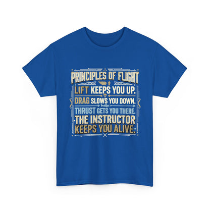 Pilot Instructor T‑Shirt — “Principles of Flight” Aviation Gift