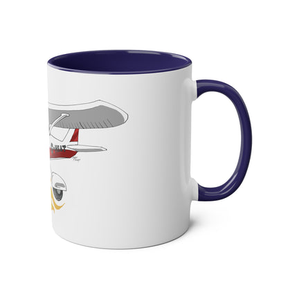 Cessna Bird Fryer Two-Tone Coffee Mugs, 11oz - Funky Aviation
