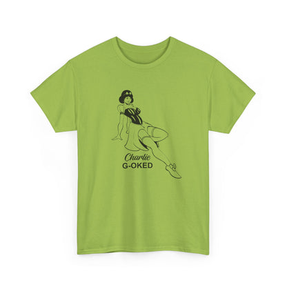 Cotton Tee - The Nose Art Cessna G-OKED Aircraft Cartoon Design