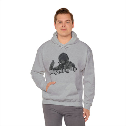 Nipping Up Fighter Pilot design Unisex Heavy Blend™ Hooded Sweatshirt - Funky Aviation