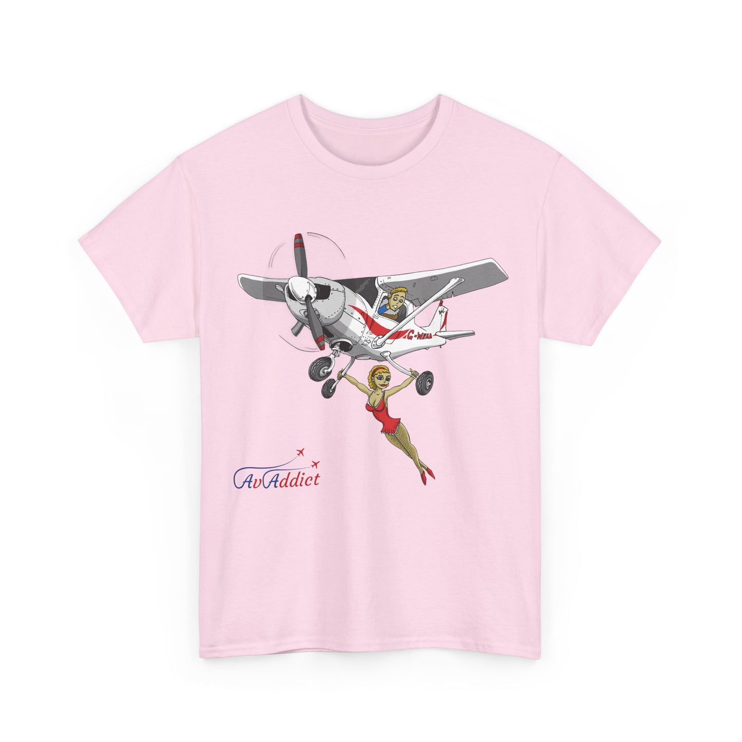 Cotton Tee Cessna Trapeze Artist Cartoon Print