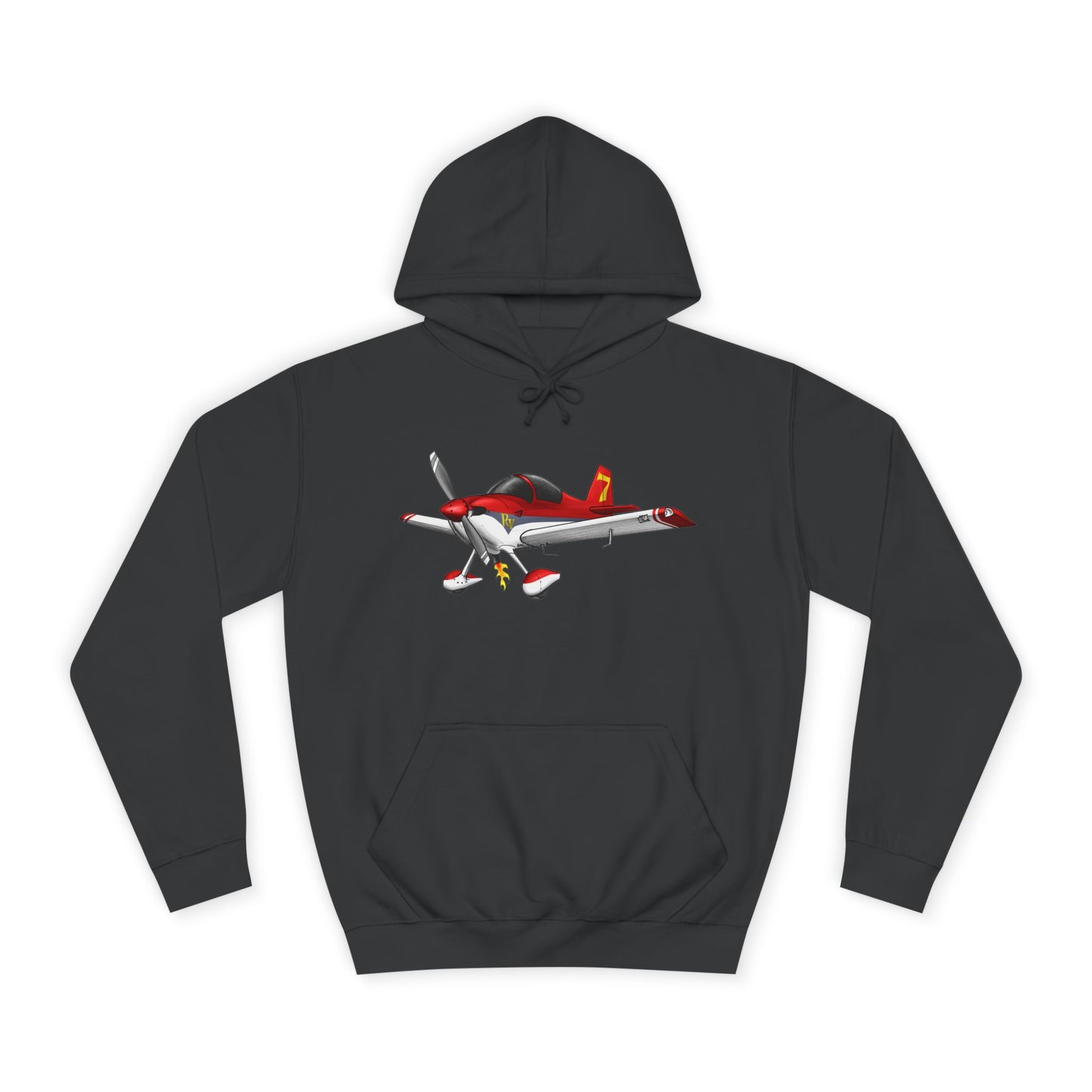 RV7 Aviation Hoodie — Small Red Aerobatic Aircraft Graphic