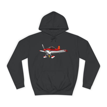 RV7 Aviation Hoodie — Small Red Aerobatic Aircraft Graphic