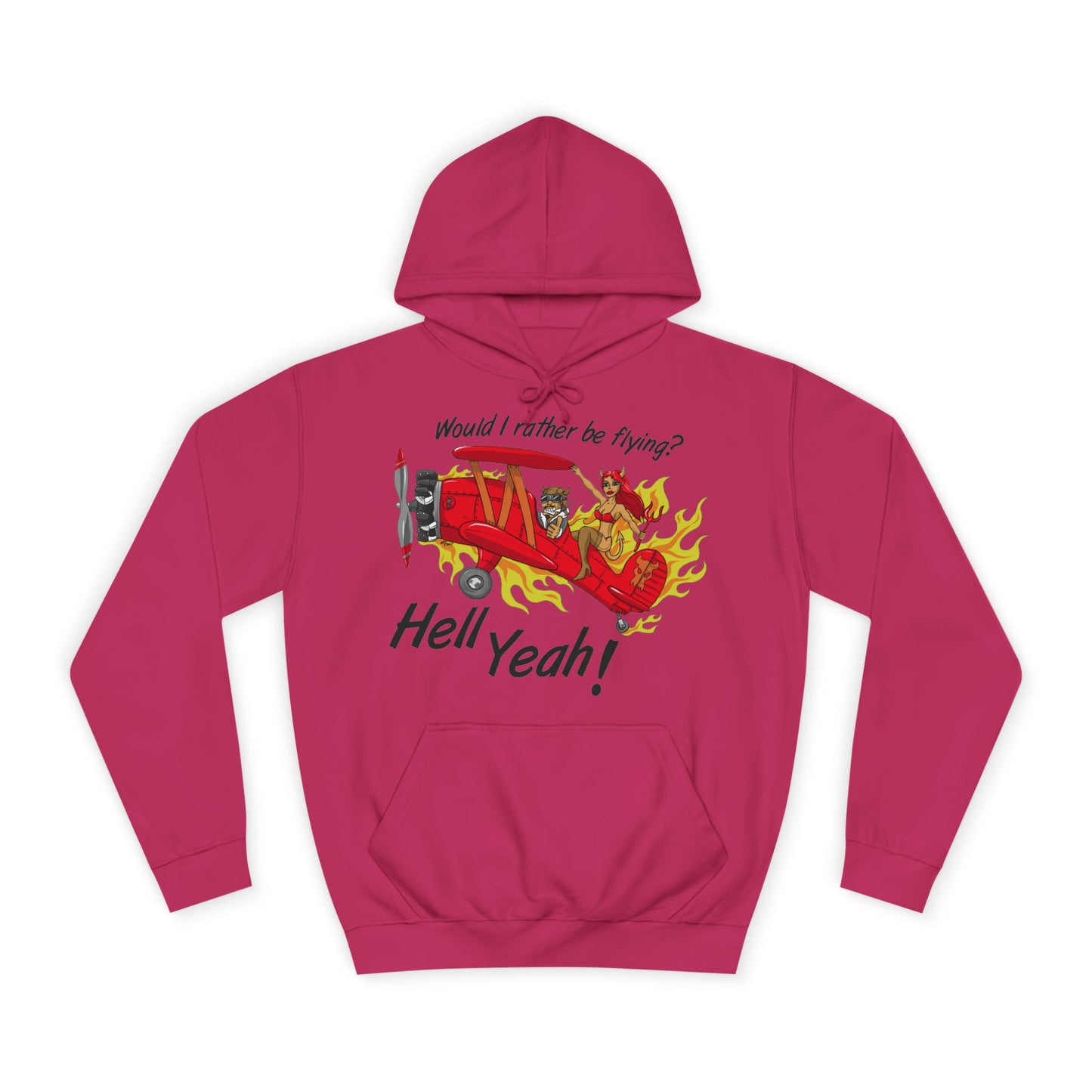 Hell Yeah! Flaming Plane Graphic Hoodie