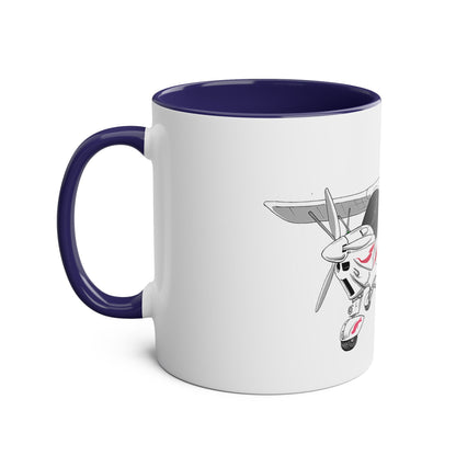Cartoon Ikarus C42 Microlight Red Decals 11oz Coffee Mug