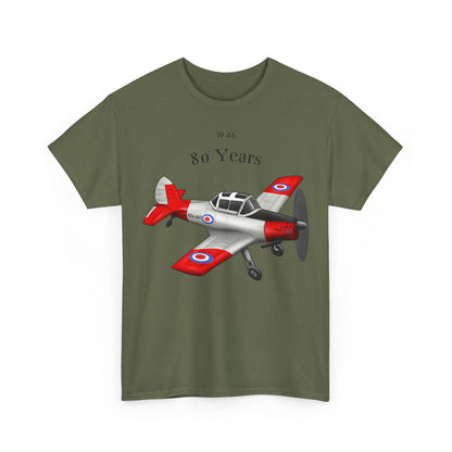 Chipmunk Vintage Airplane Tee — "80 Years" Commemorative Aviation Shirt