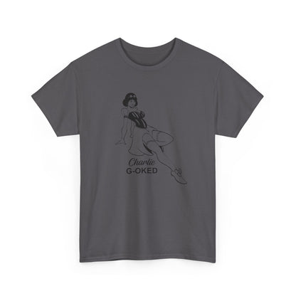 Cotton Tee - The Nose Art Cessna G-OKED Aircraft Cartoon Design