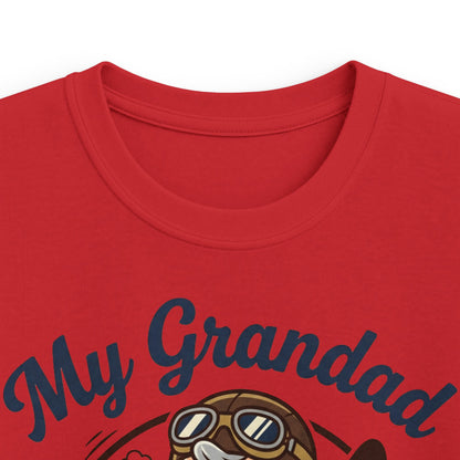 Kids Tee — "My Grandad Is a Pilot" Vintage Aviator T‑Shirt for Grandchildren