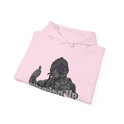 Nipping Up Fighter Pilot design Unisex Heavy Blend™ Hooded Sweatshirt - Funky Aviation