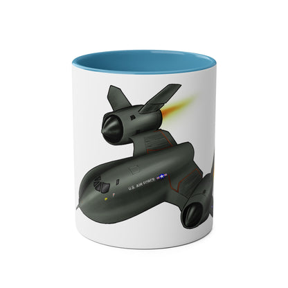 SR71 Blackbird USAF Two-Tone Coffee Mugs, 11oz - Funky Aviation