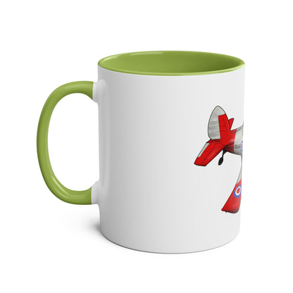 Chipmunk Tailwheel Two-Tone Coffee Mugs, 11oz - Funky Aviation