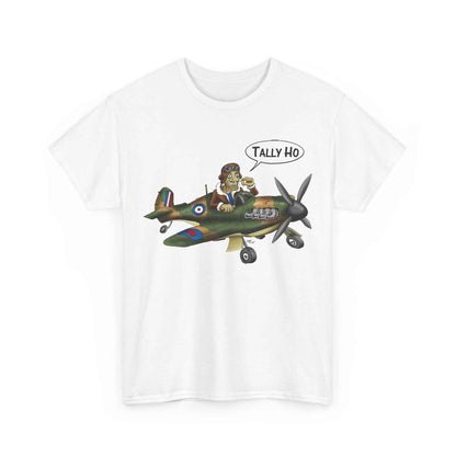 Tally Ho Spitfire Tee — Retro WWII Pilot Plane Graphic T-Shirt