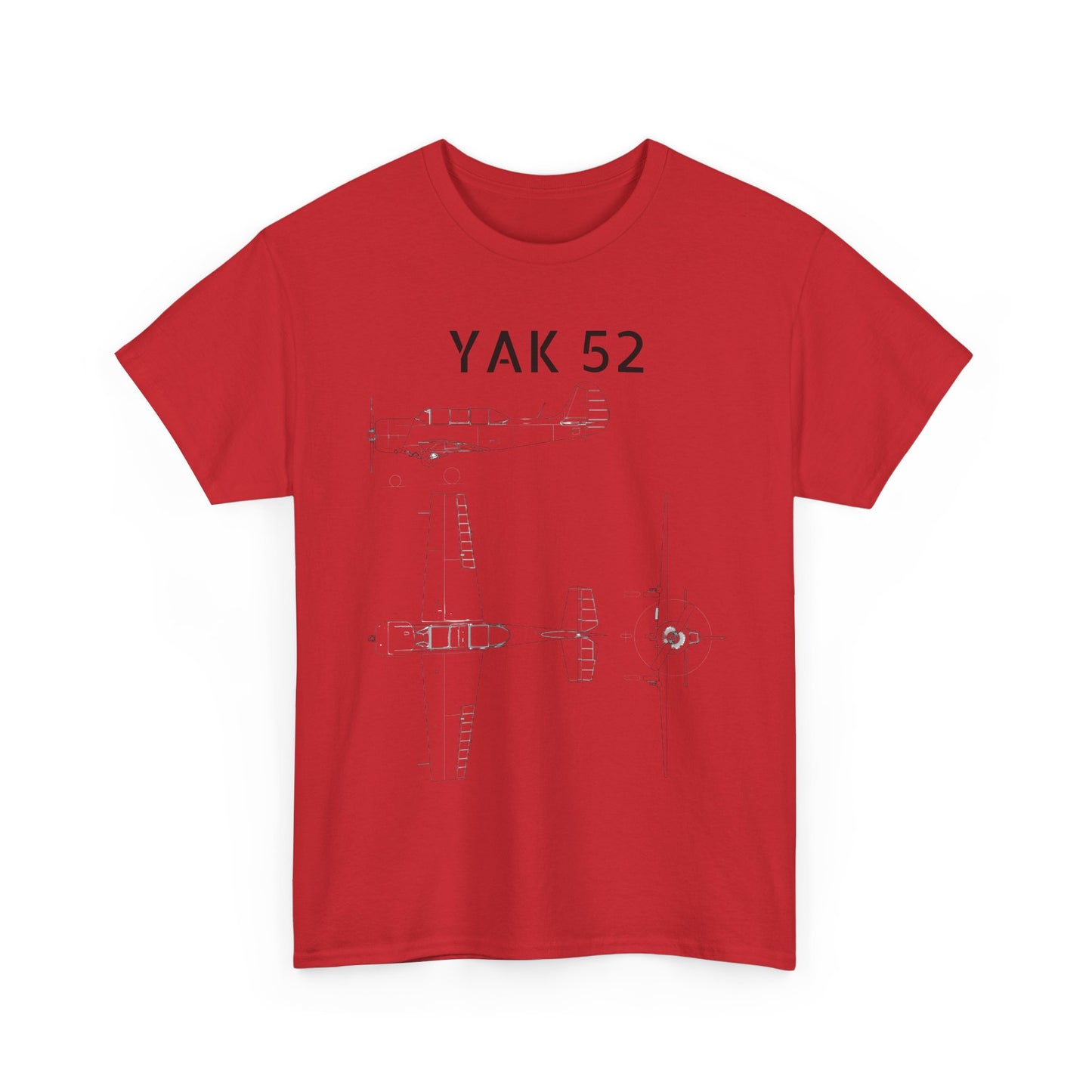 Yak-52 Blueprint T-Shirt — Vintage Aircraft Schematic Tee for Aviation Enthusiasts