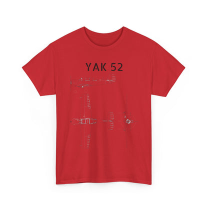 Yak-52 Blueprint T-Shirt — Vintage Aircraft Schematic Tee for Aviation Enthusiasts