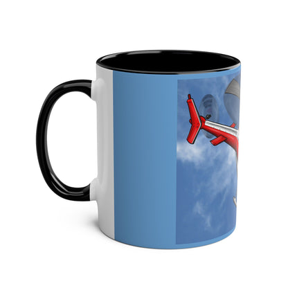 Bell Jet Ranger Helicopter Two-Tone Coffee Mugs, 11oz - Funky Aviation