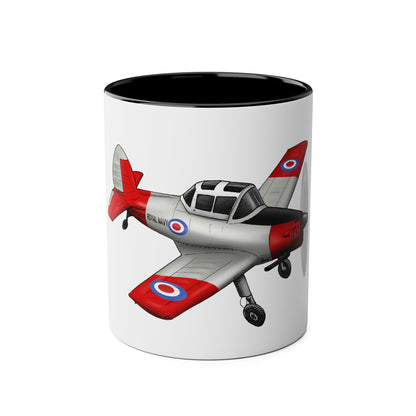 Chipmunk Tailwheel Two-Tone Coffee Mugs, 11oz - Funky Aviation
