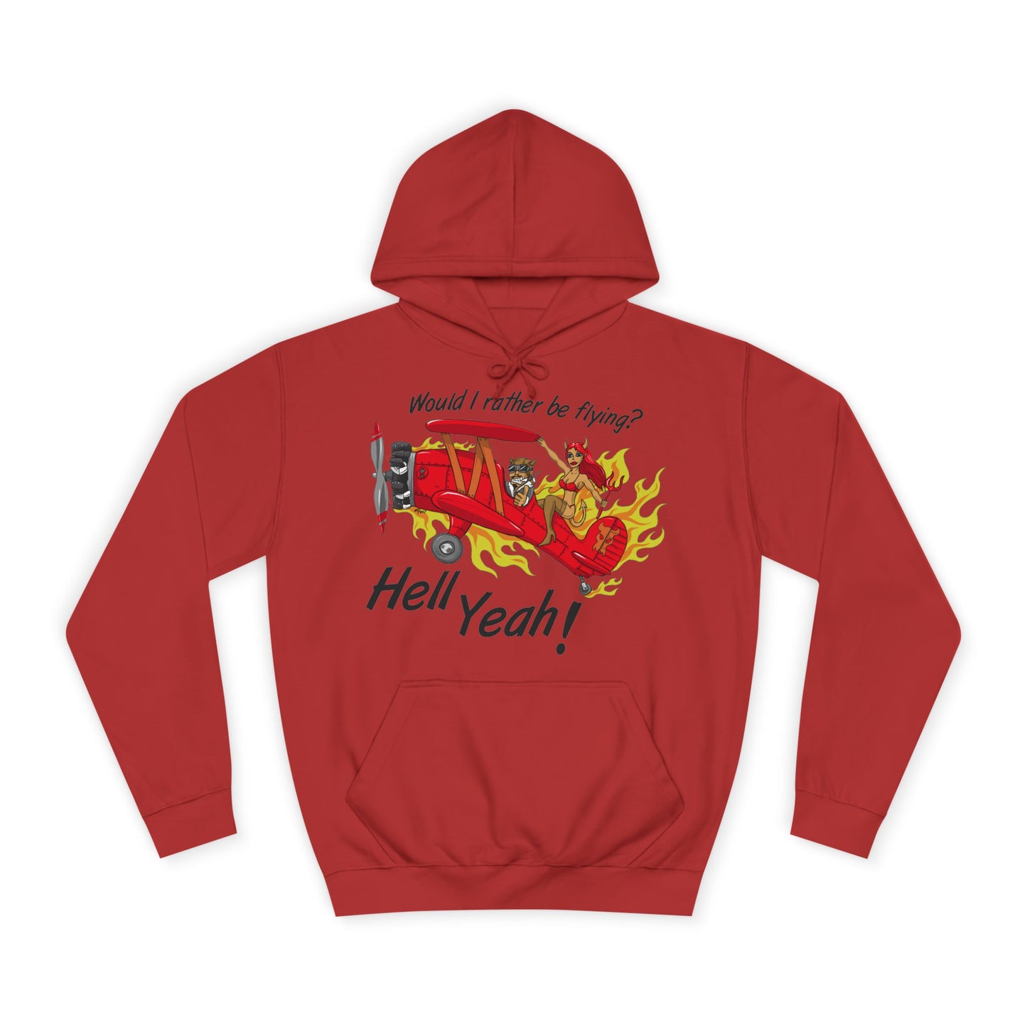 Hell Yeah! Flaming Plane Graphic Hoodie