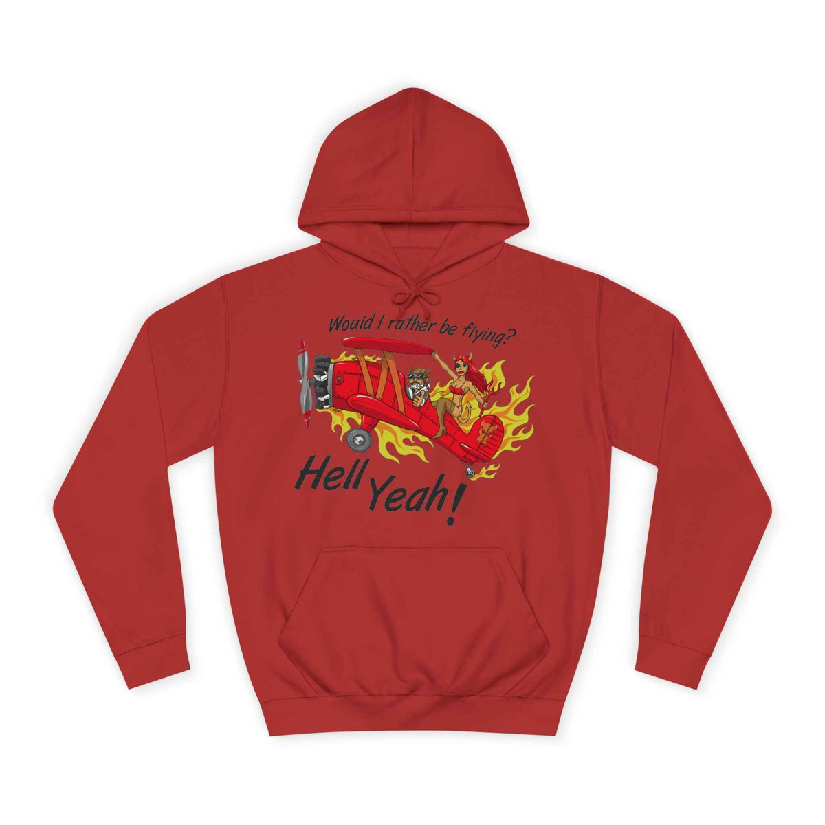 Hell Yeah! Flaming Plane Graphic Hoodie