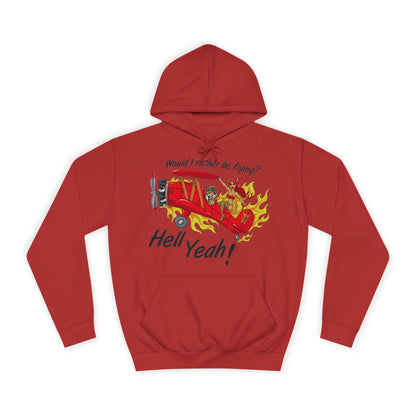 Hell Yeah! Flaming Plane Graphic Hoodie