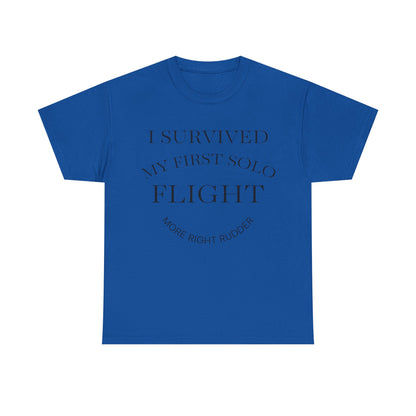 I Survived My First Solo Flight Unisex Heavy Cotton Tee