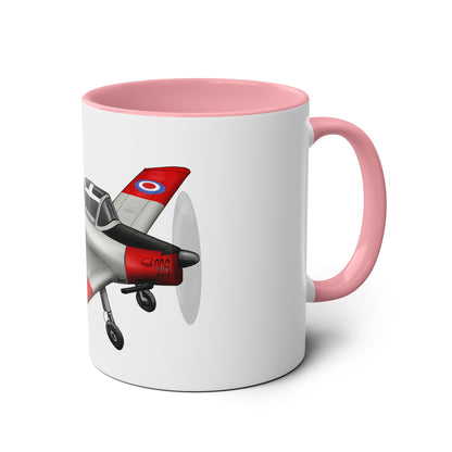Chipmunk Tailwheel Two-Tone Coffee Mugs, 11oz - Funky Aviation