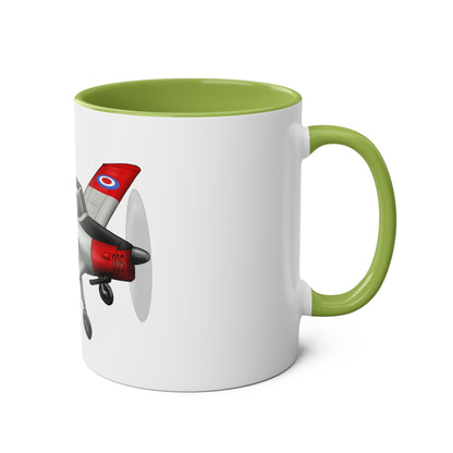 Chipmunk Tailwheel Two-Tone Coffee Mugs, 11oz - Funky Aviation