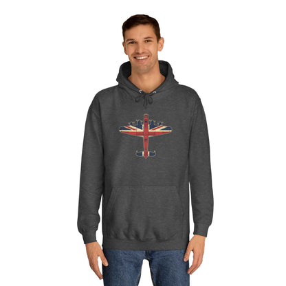 Vintage UK Flag Bomber Plane Hoodie
