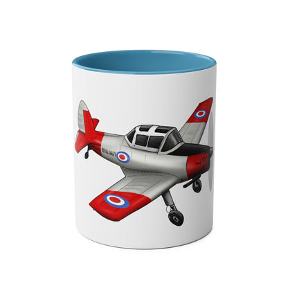 Chipmunk Tailwheel Two-Tone Coffee Mugs, 11oz - Funky Aviation