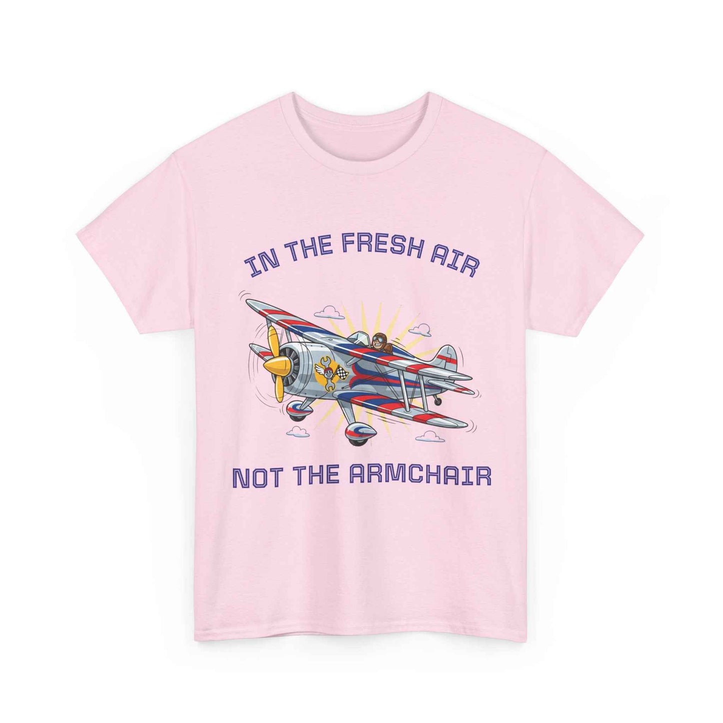 Aviation Adventure T‑Shirt — "In the Fresh Air, Not the Armchair" Vintage Biplane Tee