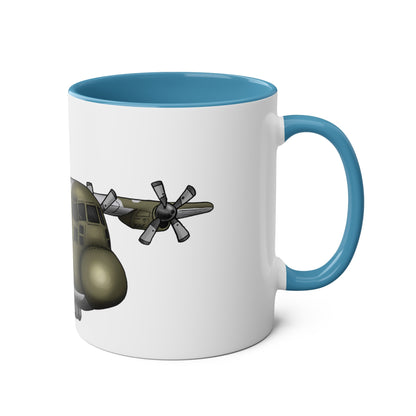 The Hercules Transport Aircraft Two-Tone Coffee Mugs, 11oz - Funky Aviation