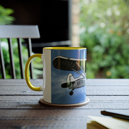 Super Cub STOL Design Two-Tone Coffee Mugs, 11oz - Funky Aviation