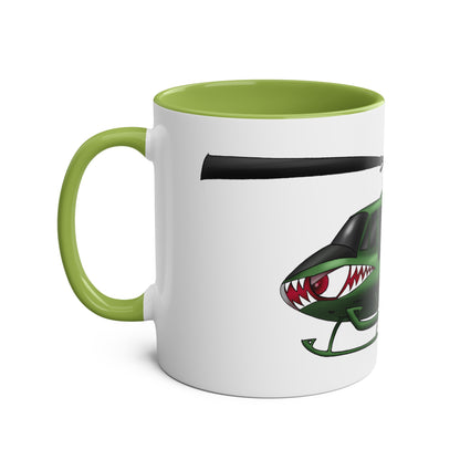 Huey Chopper Two-Tone Coffee Mugs, 11oz - Funky Aviation