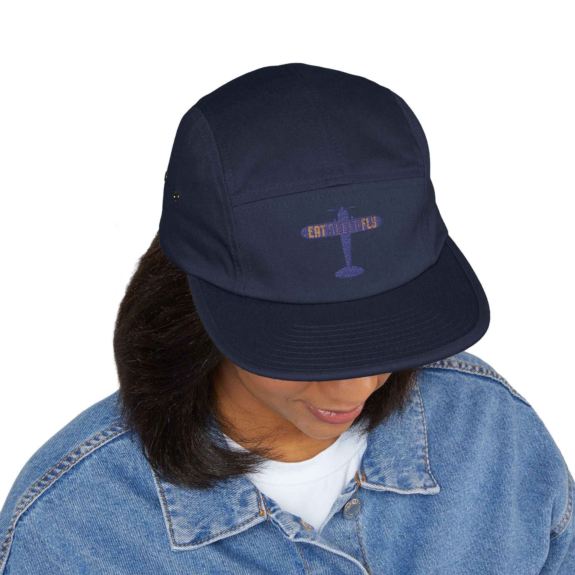 Embroidered "EAT SLEEP FLY" Racing 5-Panel Cap