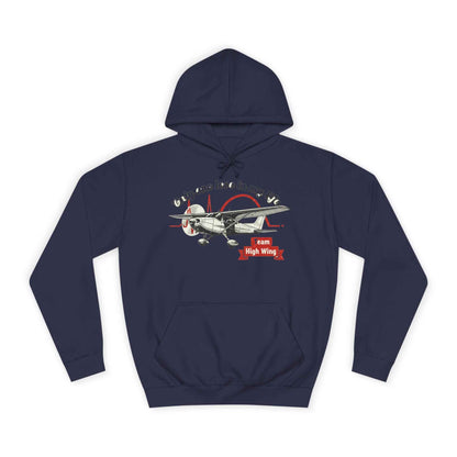 Aviation Hoodie — Vintage Cessna Plane "Team High Wing" Pullover