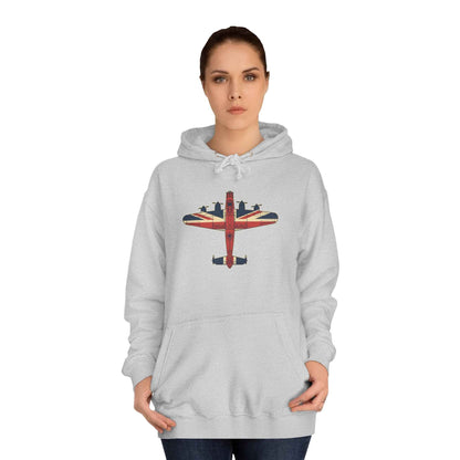 Vintage UK Flag Bomber Plane Hoodie