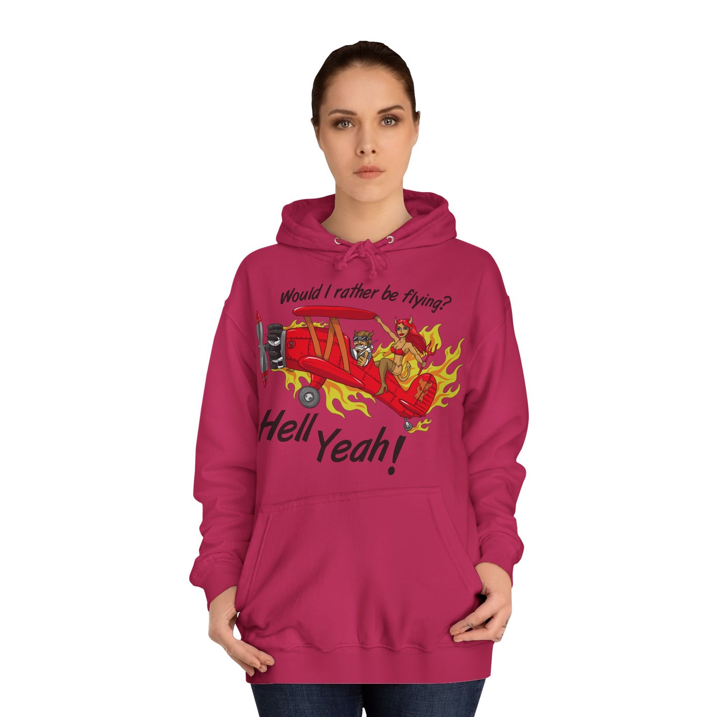 Hell Yeah! Flaming Plane Graphic Hoodie